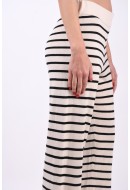 Women Pants Yas Yasraye Hw Knit Birch Stripes Black